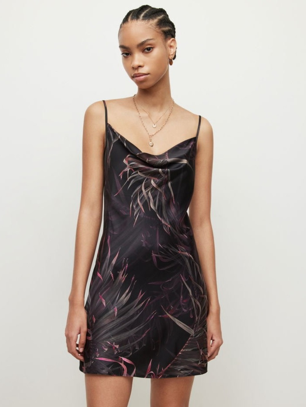 All Saints Mini Silk Slip Dress